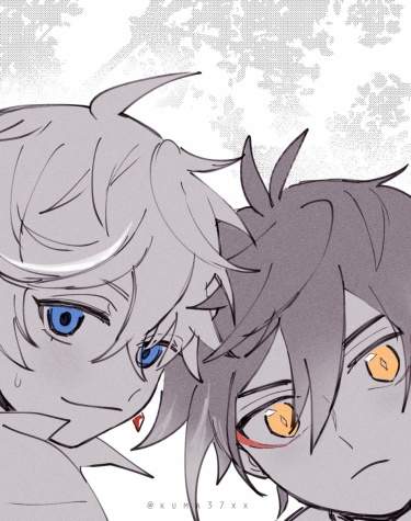 Чжун Ли и Тарталья (Чжунчи) от @kuma37xx